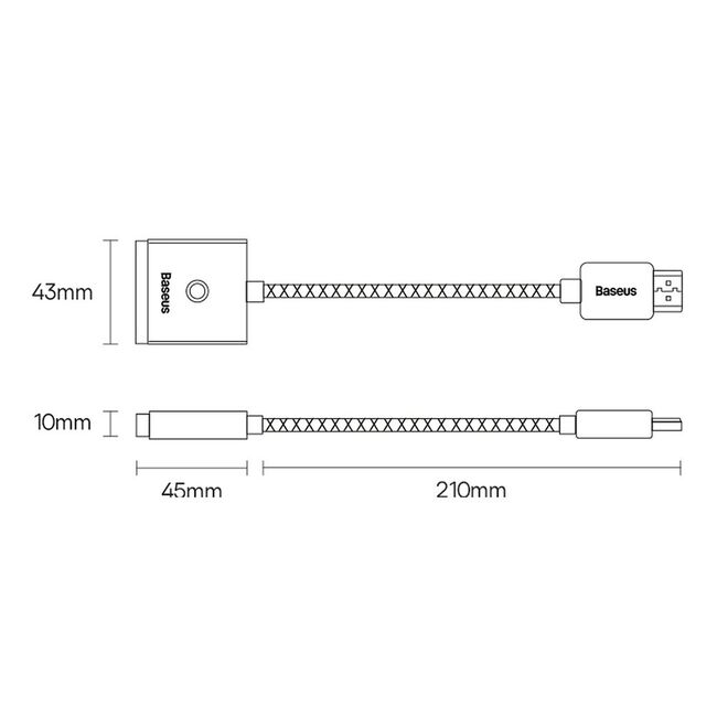 Adaptor HDMI, VGA, Jack, Micro-USB Baseus, 1080P, WKQX010101