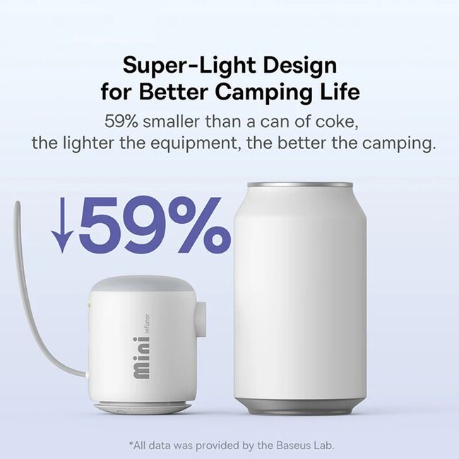 Pompa de aer portabila cu acumulator si lumina LED Baseus PocketGo, alb