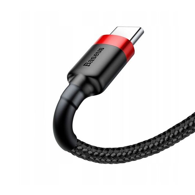 Cablu de date USB Type-C Baseus, 2A, 2m, rosu/negru, CATKLF-F91