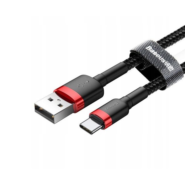 Cablu de date USB Type-C Baseus, 2A, 2m, gri/negru, CATKLF-FG1