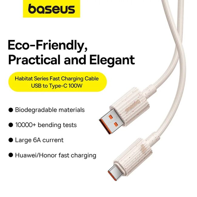 Cablu date USB Type-C Baseus, 100W, 480Mbps, 1m, P10360203421-00