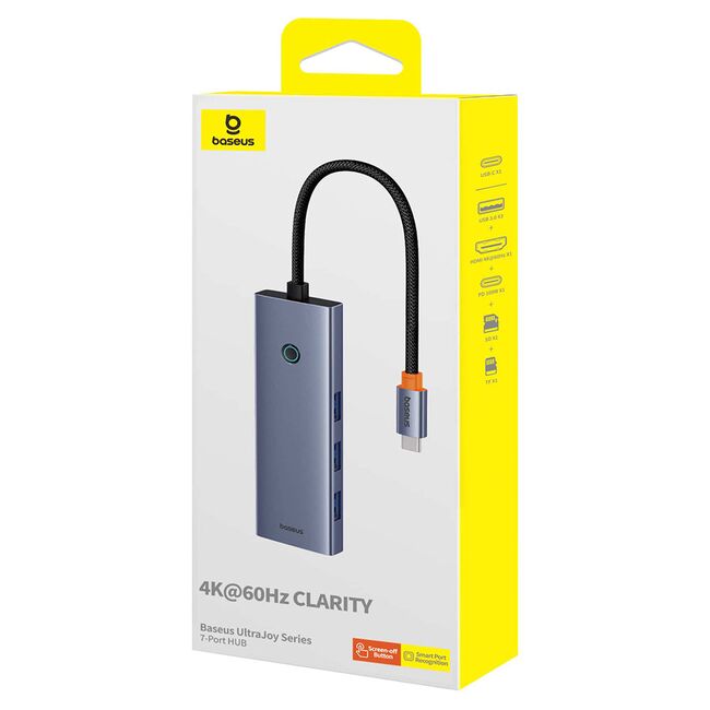 Hub, adaptor USB Type-C la 1 x HDMI 4K@60Hz, 3 x USB, 1 x Type-C PD, SD, TF Baseus, B00052803811-00