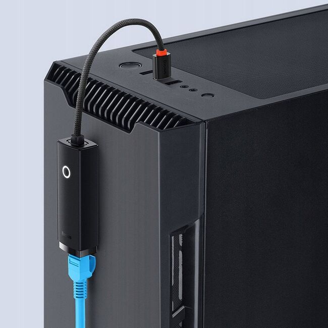 Adaptor USB-C la RJ45 Baseus, 100Mbps, alb, WKQX000202