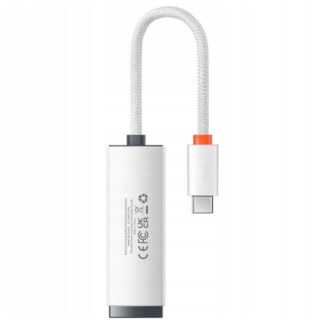 Adaptor USB-C la RJ45 Baseus, 100Mbps, alb, WKQX000202