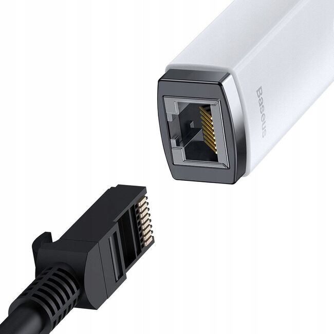 Adaptor USB-C la RJ45 Baseus, 100Mbps, alb, WKQX000202