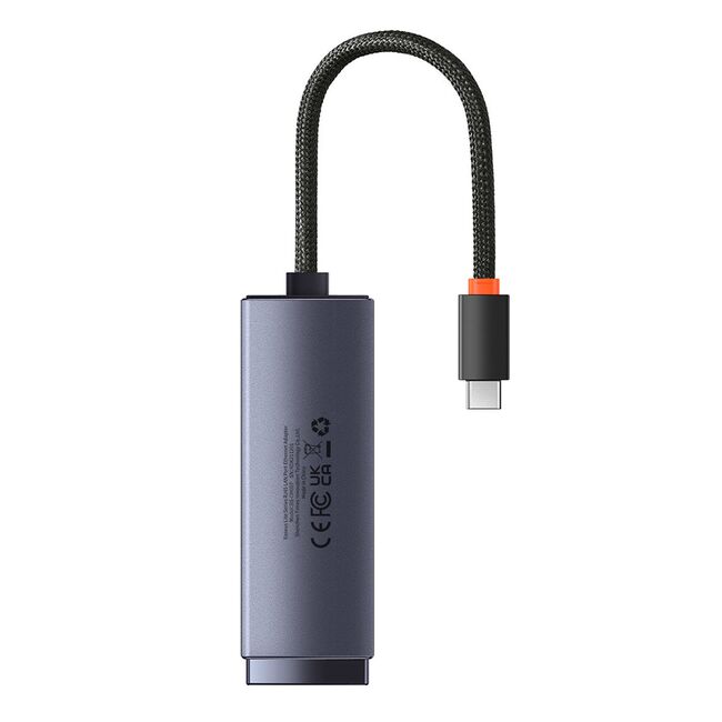 Adaptor USB-C la RJ45 LAN Baseus Lite, 100Mbps, gri, WKQX000213