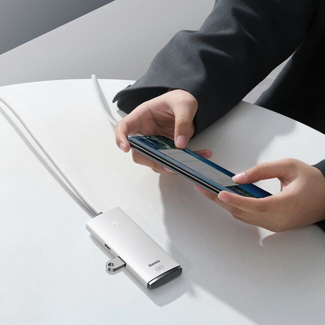Docking station USB la 4xUSB3.0, tip C Baseus, 2m, WKQX030202