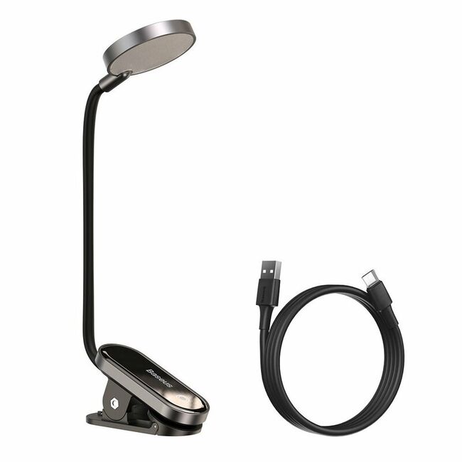 Veioza, lampa pentru birou, lampa pentru citit cu clips Baseus DGRAD-0G, space grey