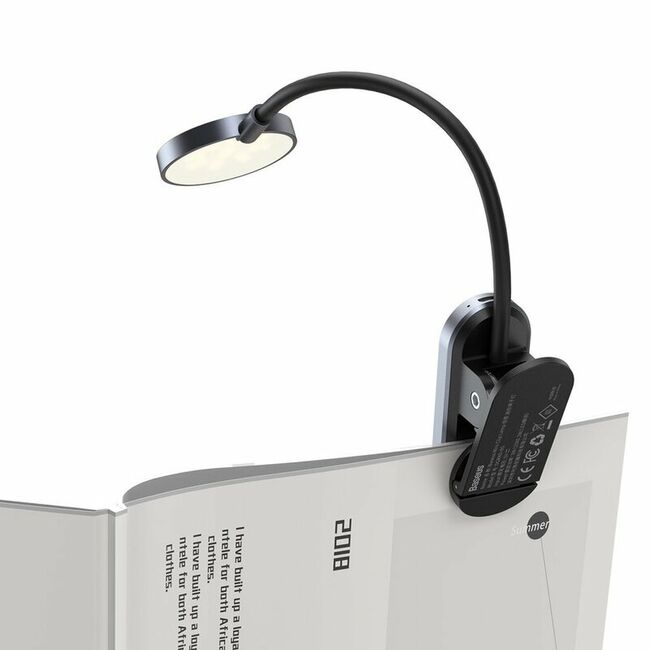 Veioza, lampa pentru birou, lampa pentru citit cu clips Baseus DGRAD-0G, space grey