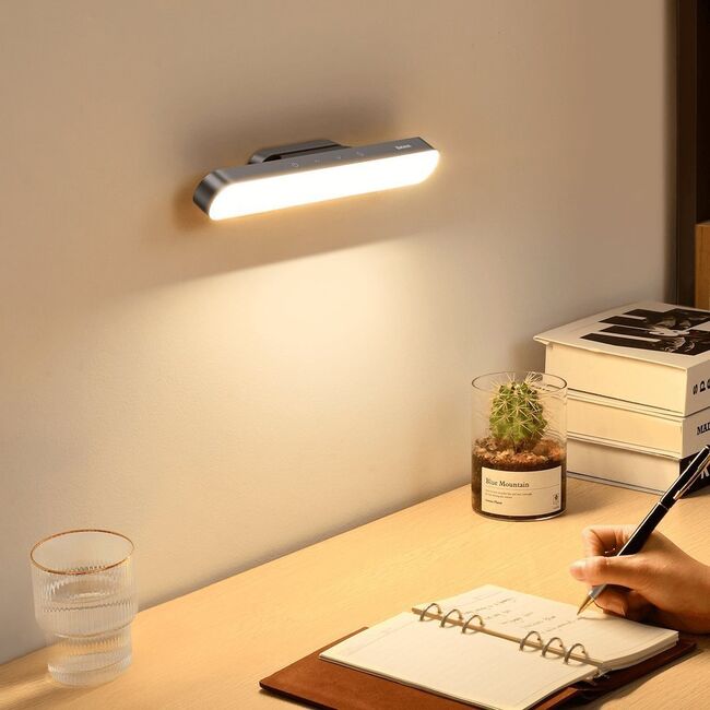 Lampa birou LED portabila pentru citit cu suport magnetic Baseus DGXC-02, gri