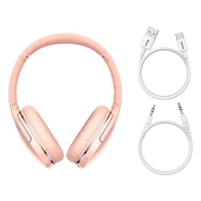 Casti over-ear wireless Baseus Encok D02 Pro, roz, NGTD010304