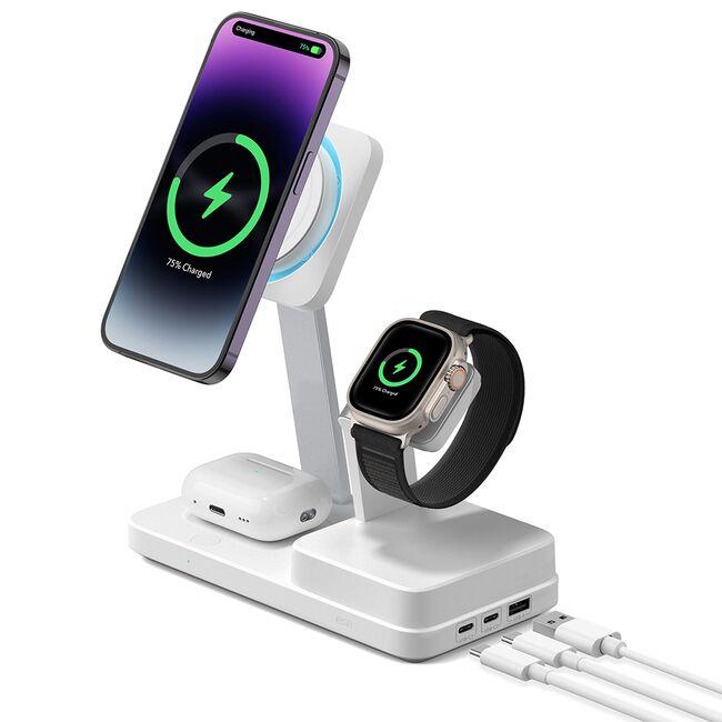 Statie wireless 5in1 GaN MagSafe iPhone, AirPods, Apple Watch ESR