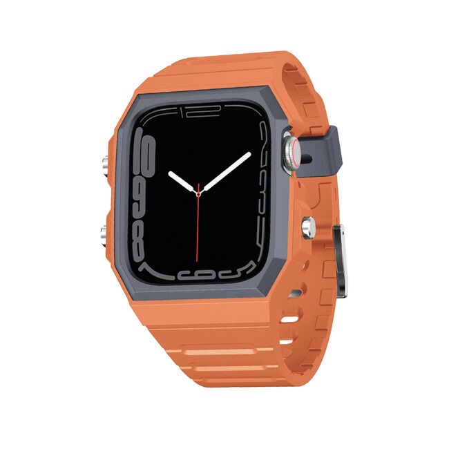 [Pachet] Husa + curea Apple Watch 4 / 5 / 6 / SE / SE 2 / 7 / 8 / 9 (44mm / 45mm) Lito RuggedArmor - orange