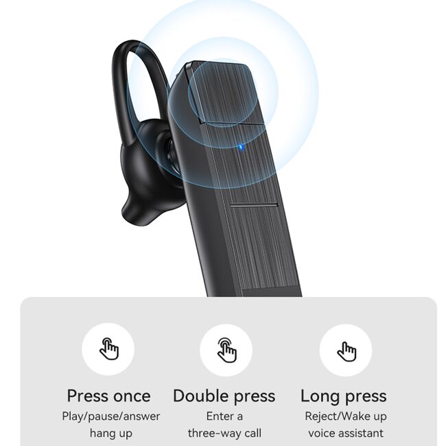 Bluetooth headset casca wireless cu microfon Usams BT2, negru