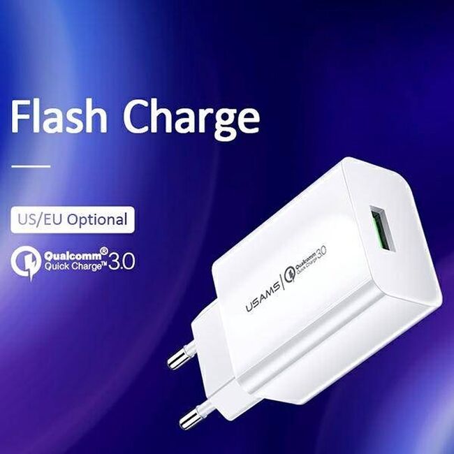 Kit incarcator USB Fast Charging 18W + cablu Type-C Usams T48