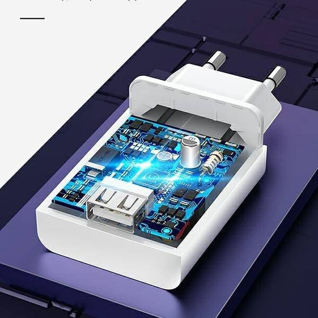 Kit incarcator USB Fast Charging 18W + cablu Type-C Usams T48