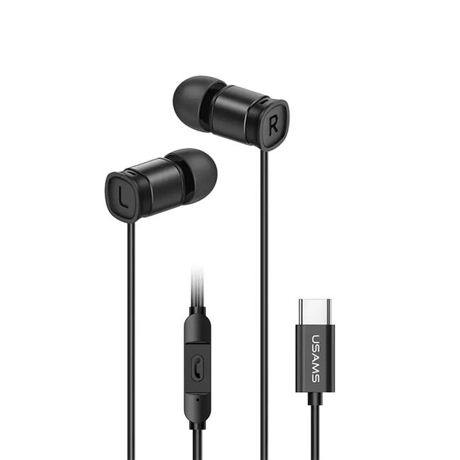Casti Type-C in Ear cu microfon Usams EP-46, negru, HSEP4603