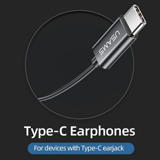 Casti Type-C in Ear cu microfon Usams EP-46, negru, HSEP4603