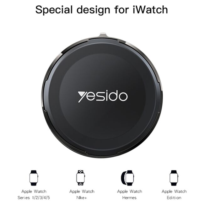 Incarcator wireless pentru Apple Watch Yesido DS18 2.5W, negru