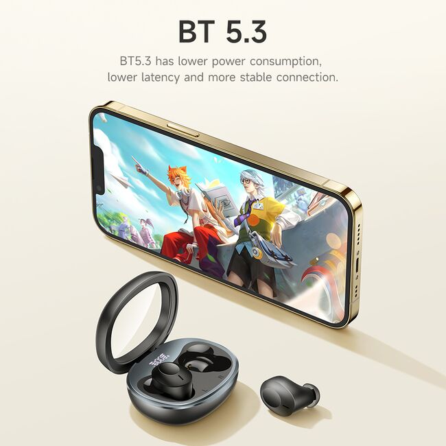 Casti Hi-Fi Bluetooth in-ear true wireless Hoco EQ3, Led Digital Display, negru