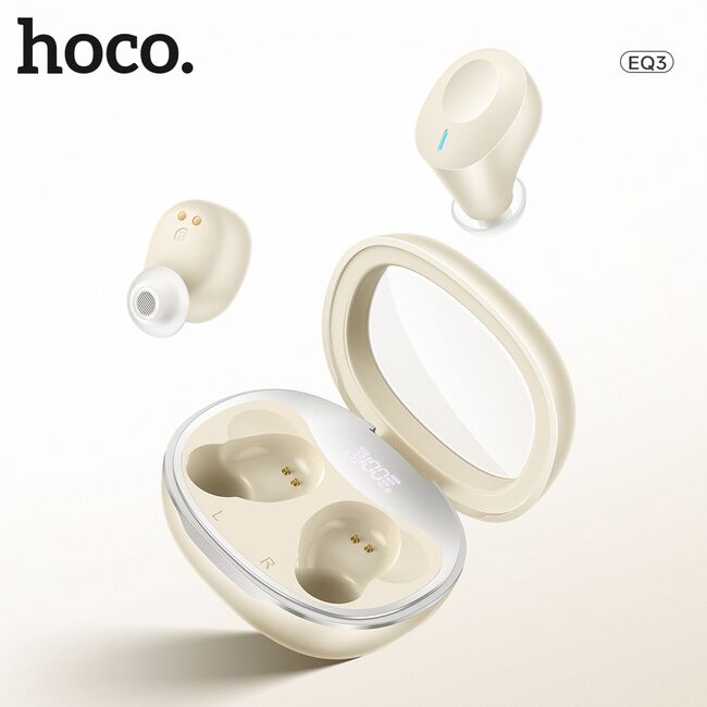 Casti Hi-Fi Bluetooth in-ear true wireless Hoco EQ3, led digital display, mov