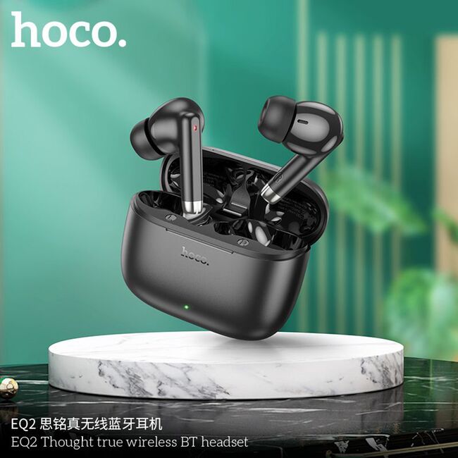 Casti true wireless in-ear, Bluetooth headset Hoco EQ2, mov