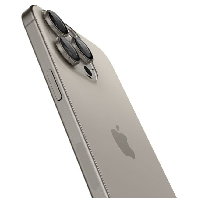 [Pachet 2x] Folie sticla camera iPhone 14 Pro / 14 Pro Max / 15 Pro / 15 Pro Max Spigen Glas.tR Optik, bej