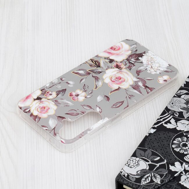 Husa Samsung Galaxy S23 FE Techsuit Marble, Bloom of Ruth Gray