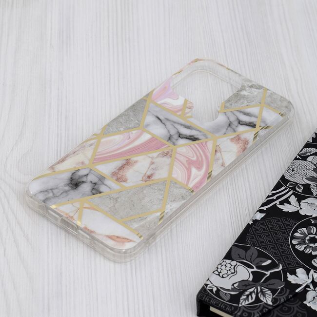 Husa Xiaomi Redmi A1+ / A2+ Techsuit Marble, Pink Hex