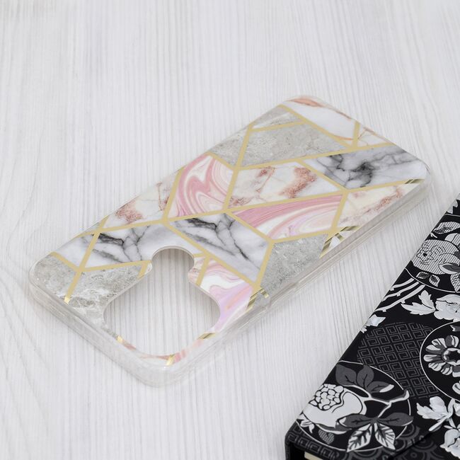 Husa Xiaomi Redmi A1+ / A2+ Techsuit Marble, Pink Hex