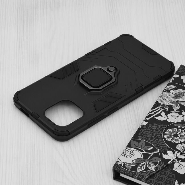 Husa pentru Xiaomi Redmi A1 / A2 cu inel Armor Kickstand Tough Rugged Cover, (negru)
