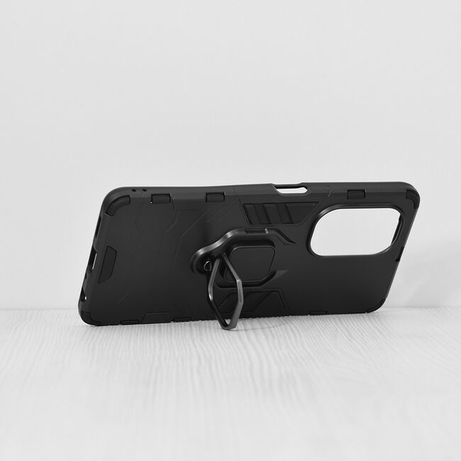 Husa pentru OnePlus Nord CE 3 Lite cu inel Armor Kickstand Tough Rugged Cover, (negru)