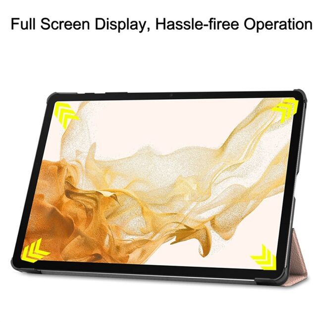 Husa Samsung Galaxy Tab S9 Plus / S9 FE+ Plus 12.4 inch UltraSlim de tip stand, functie sleep/wake-up - rose gold
