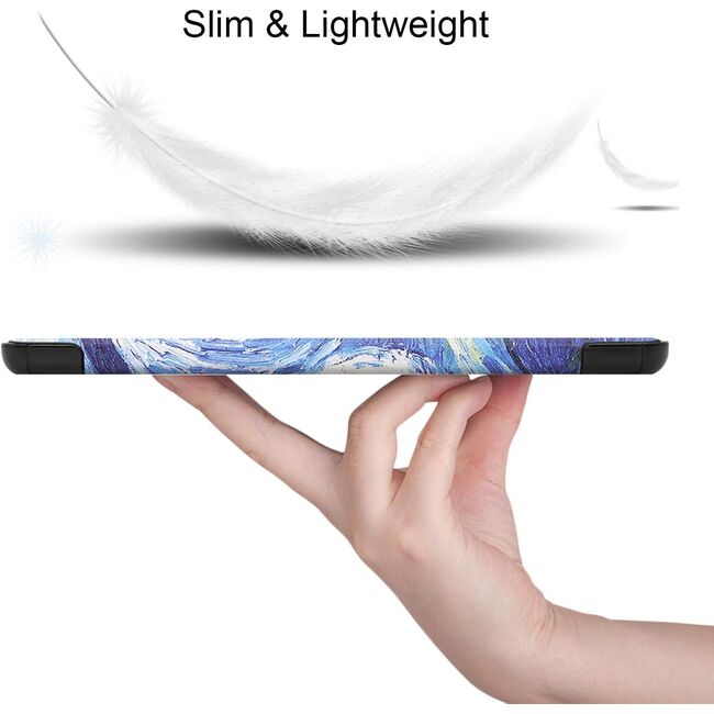 Husa Samsung Galaxy Tab S9 / S9 FE UltraSlim de tip stand, functie sleep/wake-up - starry night