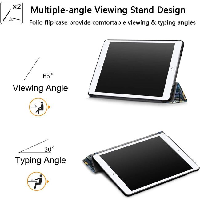 Husa iPad 10.2 inch 9/8/7 2021/2020/2019 cu functie wake-up/sleep, tip stand - starry night