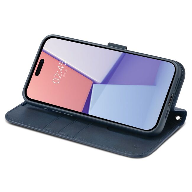 Husa iPhone 15 Pro Spigen Wallet S Pro, albastru