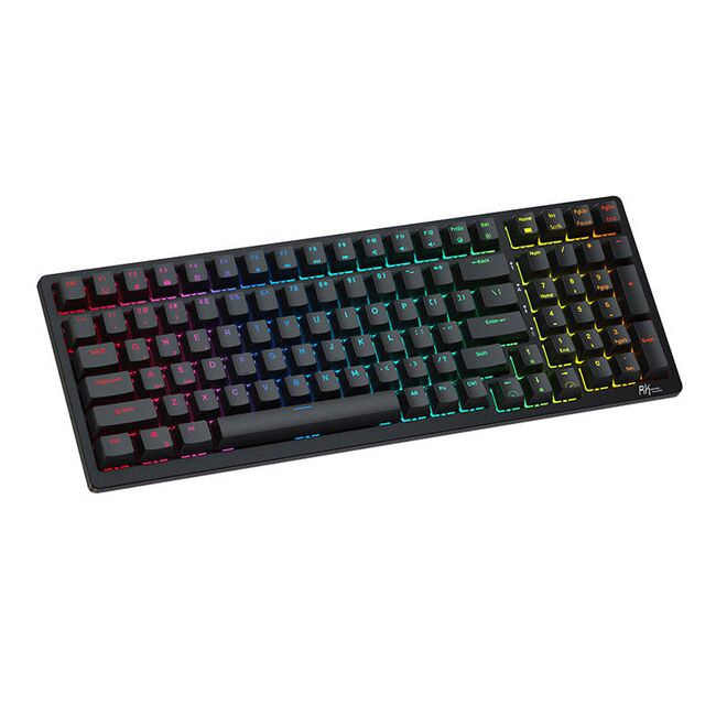 Tastatura mecanica gaming Royal Kludge RK98, hotswap, iluminare RGB, Keycaps ABS double shot, wireless sau cablu, Red Switch, negru