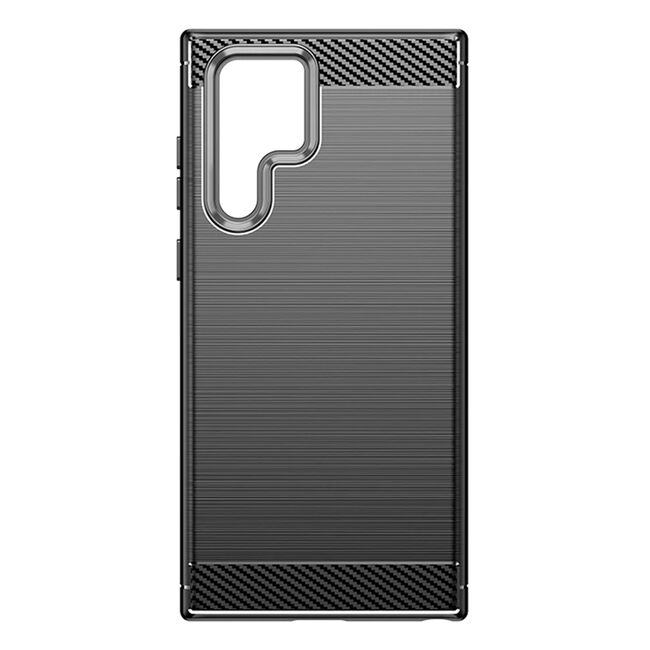 Husa Samsung Galaxy S24 Ultra Techsuit Carbon Silicone, negru