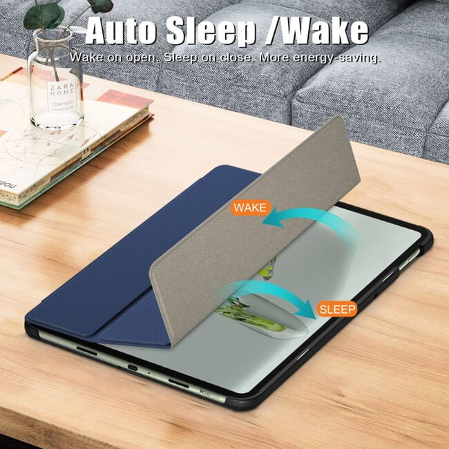 Husa Oppo Pad Air 2 / OnePlus Pad Go, UltraSlim de tip stand, functie sleep/wake-up - blue