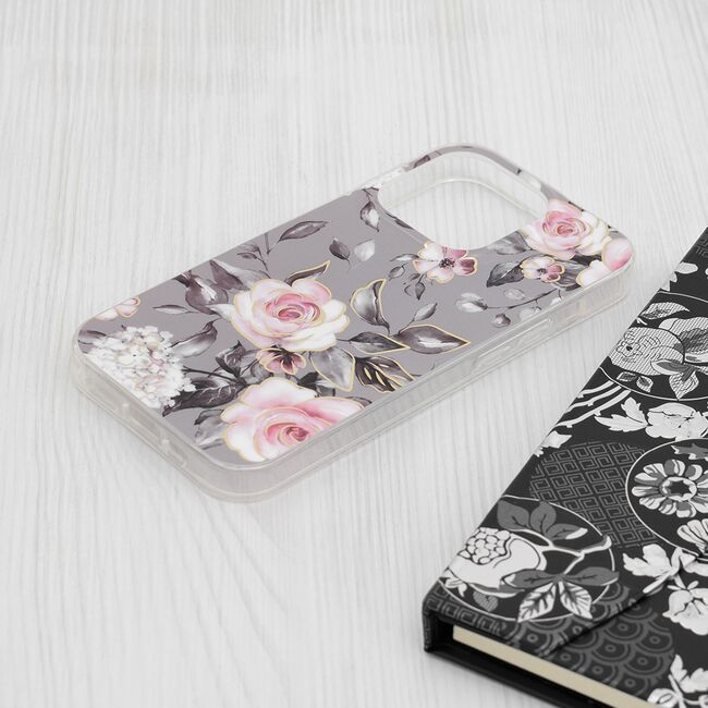 Husa iPhone 15 Pro Techsuit Marble, Bloom of Ruth Gray