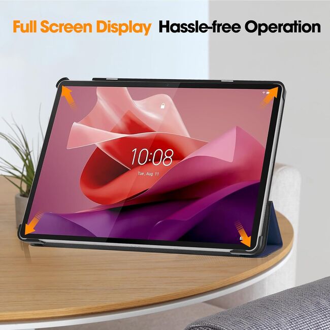 Husa tableta Lenovo Tab P12 12.7 inch functie sleep/wake-up Ultralight de tip stand, navy blue