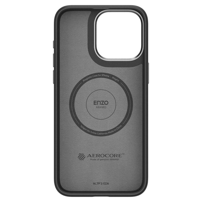 Husa iPhone 15 Pro Spigen Enzo Aramid MagSafe, matte black