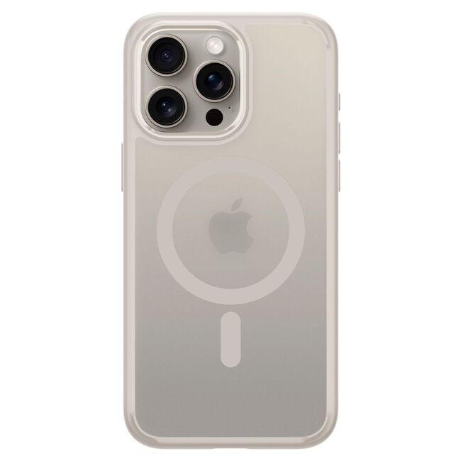 Husa iPhone 15 Pro cu MagSafe Spigen Ultra Hybrid, frost natural titanium