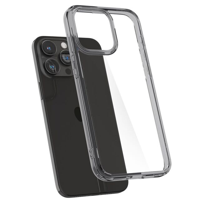 Husa iPhone 15 Pro Spigen Ultra Hybrid, clear / grey