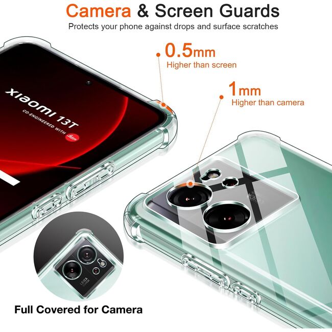 Husa pentru Xiaomi 13T / 13T Pro Anti-Shock 1.5mm reinforced 4 corners, transparent