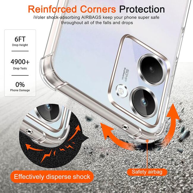 Husa pentru Realme 10 4G Anti Shock 1.3mm Reinforced 4 corners (transparent)