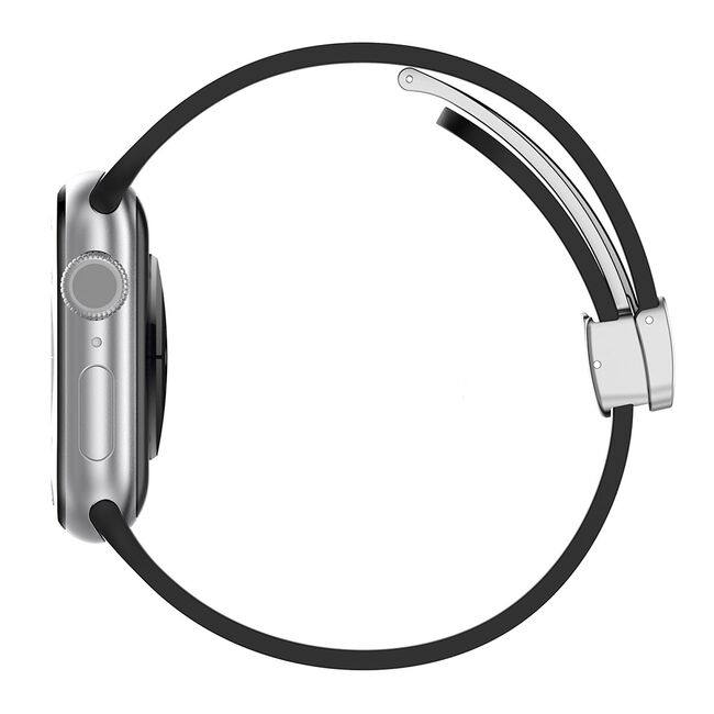 Curea Apple Watch 1/2/3/4/5/6/7/8/9/SE/SE 2 (38/40/41mm) Techsuit, W011, negru