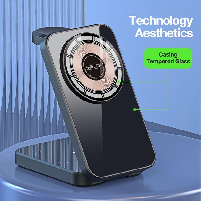 Statie de incarcare wireless pentru iPhone Duzzona W17, negru