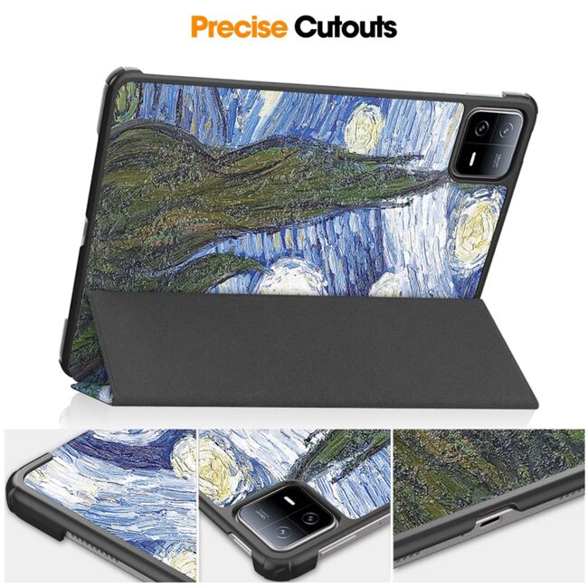 Husa Xiaomi Redmi Pad SE 11 inch, Aiyando UltraSlim de tip stand functie sleep/wake-up - starry night