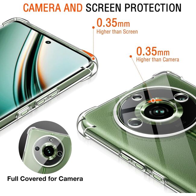 Husa pentru Realme 11 Pro 5G / Realme 11 Pro+ / Realme 11 Pro Plus 5G Anti-Shock 1.5mm, reinforced 4 corners, transparent